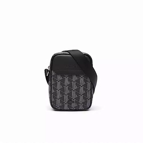 Lacoste Herren Nh4410lx Handtasche, Monogram schwarz grau