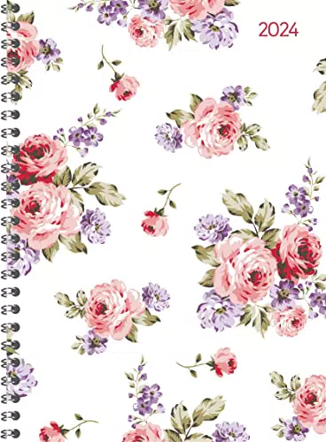 Ladytimer Ringbuch Roses 2024 - Taschen-Kalender A5 - Schüler-Kalender - Weekly - Ringbindung - 128 Seiten - Alpha Edition