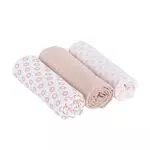 LÄSSIG Baby Puckdecke Spuckdecke Pucktuch Mulltuch weich kuschelig Baumwolle vorgewaschen/Swaddle & Burp Blanket Little Chums pink