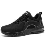 LARNMERN Herren Kochschuhe rutschfest & wasserdicht | Arbeitsschuhe Küche mit Luftkissen | Schwarz