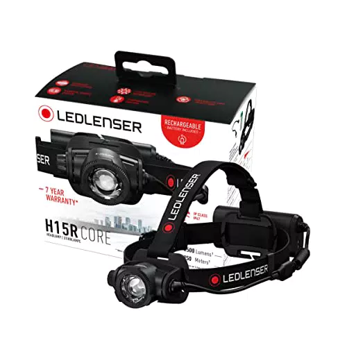 Ledlenser H15R Core Stirnlampe - Aufladbar und Wasserdicht - 2500 Lumen - Fokussierbar - USB Magnetladekabel