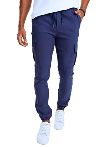 Leif Nelson Cargohose Herren Jeans Chino Cargo Hose Stretch Jeanshosen Jogger Chinohose Männer Freizeithose Jungen Slim Fit BS-5001 Dunkel Blau X-Large