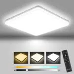 LEOEU Deckenlampe LED Deckenleuchte Dimmbar, 18W 1800LM Badezimmerlampe mit Fernbedienung