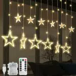 Weihnachtslichterkette mit Sternen - Innen/Außen - Wasserdicht - 8 Modi - Weihnachtsdeko
