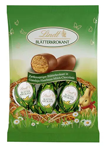 Lindt Schokolade Blätterkrokant Eier in Gianduja-Haselnuss-Milch-Schokolade