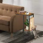 Kratzbrett mit Sisal Kratzmatte für Katzenliebhaber - 2-in-1 C Form Katzen Kratzbrett - Möbelstil & Beistelltisch - Vintagebraun