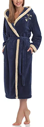 Damen Bademantel mit Kapuze von L&L - Modell LL0030
