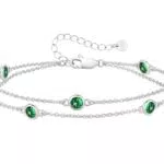 Armband Layered mit Geburtsstein Anhängern aus 925 Sterling Silber - Louisa's Secret