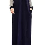 Nachthemd Damen Langarm Baumwolle Stillnachthemd mit Knöpfen - Marineblau