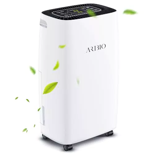 Luftentfeuchter Elektrisch mit 12L/Tag für Raum, Leistungsstarker Raum Luftentfeuchter mit LED Display und Steuerung