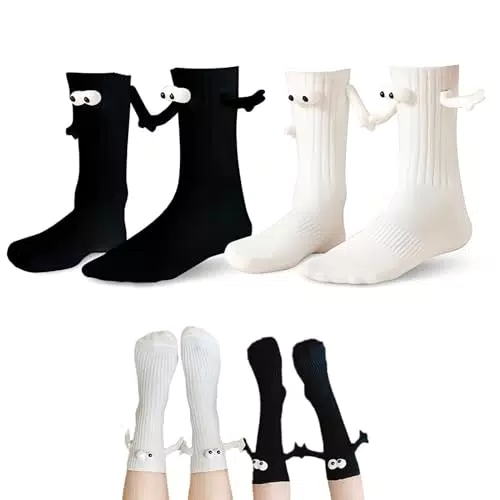 "Magnetische Lustige Unisex-Socken für Paare - Hand in Hand Design"