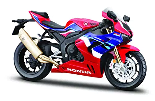 Maisto Honda CBR 1000RR-R Fireblade Modell 1:12 mit Federung und Seitenständer, rot-blau