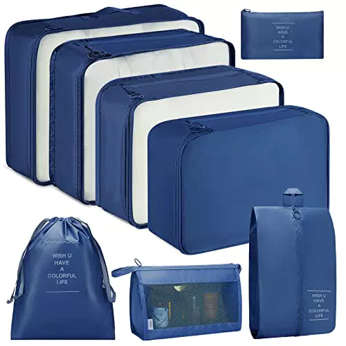 Masswish Koffer Organize Set, 8 Sets Packing Cubes Travel Organizer