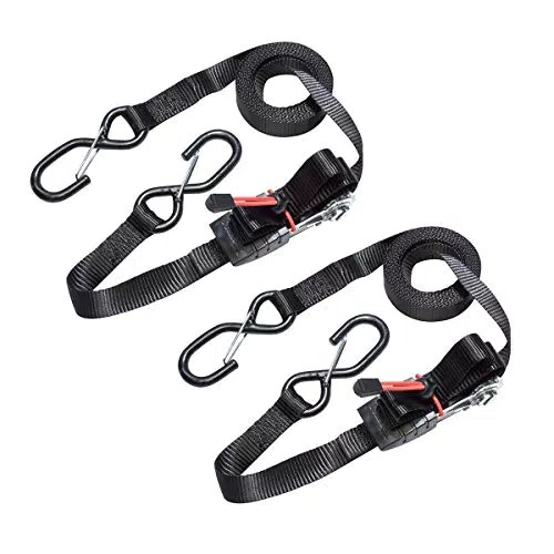 Master Lock Zertifizierter Spanngurt mit Ratsche und S-Haken, 4,25 m x 25 mm Gurt