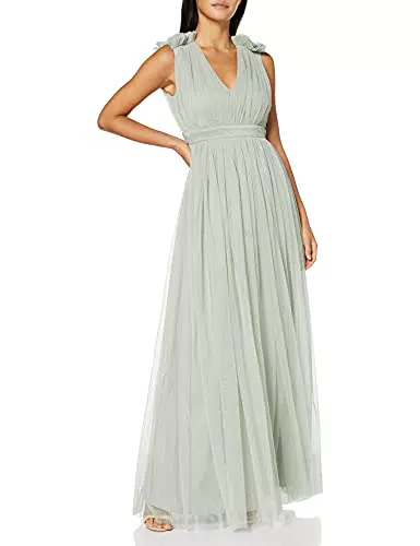 Maya Deluxe Damen Maya Deluxe Ruffle Shoulder Maxi Dress Brautjungfernkleid