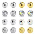 Mayhoop Piercing Ball Set 14g 16g Ersatzkugeln 3/5 / 8 mm Chirurgenstahl Schraube Ball für Gewinde 1