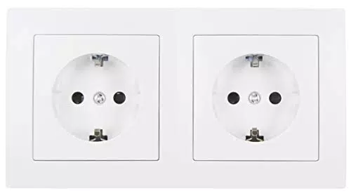 MC POWER 2-fach Steckdose Unterputz Flair Beginner 2S Profi Doppelsteckdose UP Klemmanschluss weiß