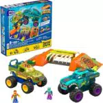 Hot Wheels Monster Trucks Bauspielzeug - Stuntparcours mit 332 Teilen und Figuren - Für Kinder ab 5 Jahren