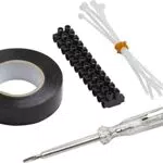 Meister Installations-Sortiment - Spannungsprüfer, Lüsterklemmleiste, Isolierband & Kabelbinder - Lampen & Steckdosen anschließen