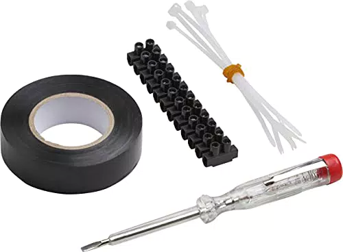 Meister Installations-Sortiment - Spannungsprüfer, Lüsterklemmleiste, Isolierband & Kabelbinder - Lampen & Steckdosen anschließen