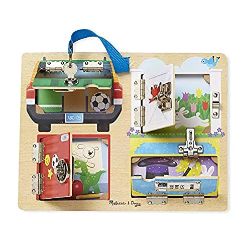 Melissa & Doug Schloss- und Verriegelungsspielbrett für motorische Fähigkeiten