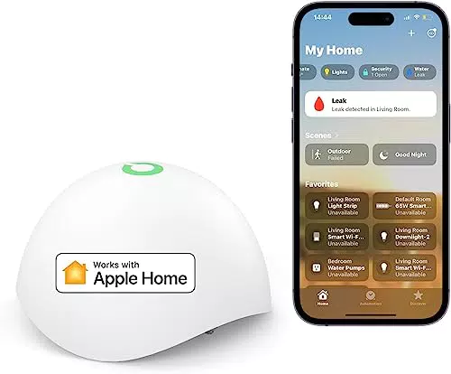 Meross Smart Wassermelder für HomeKit und Alexa - WLAN Wassersensor mit Flutdetektor IP67