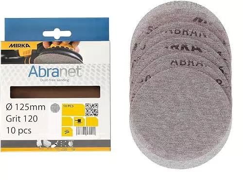 Mirka Abranet Netz-Schleifscheiben Ø 125 mm Klett / Korn P120 / 10 Stk / zum Schleifen von Holz