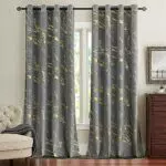 MIULEE Marmoriertes Goldmuster Samtvorhänge Vorhang Funkeln Vorhänge mit Ösen Thermogardine Gardinen Ösenvorhang für Schlafzimmer Wohnzimmer 2er Set 140 x 245 cm Grau