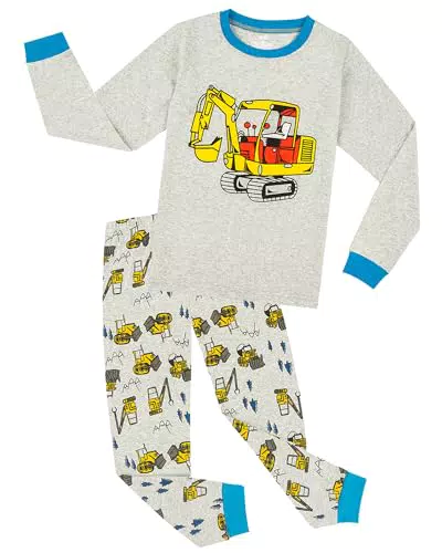 Dinosaurier Pyjama Set für Kinder aus Baumwolle - Winter Nachtwäsche (Größe 98-134)