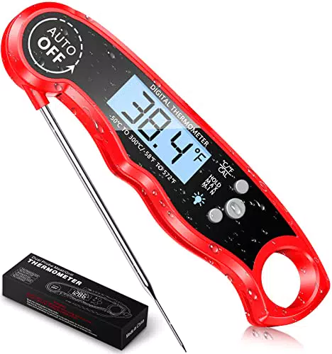 Mohard Digitales Fleischthermometer, IPX6 Wasserfest Sofort Ablesbares Bratenthermometer für Grill/BBQ/Öl