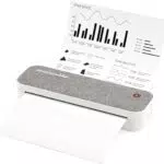 MUNBYN Mobiler Drucker Mini Drucker A4 2600 mAh tragbarer Smarter Fotodrucker Miniprint Handy Thermodrucker Bluetooth drucker für Unterwegs Hause Unterstützt 210x297mm A4-Thermopapier iOS Android