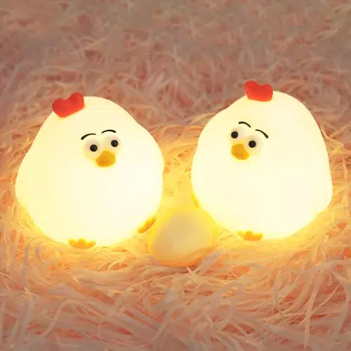 MUSUNIA Nachtlicht Küken Stilllicht Baby Nachttischlampe Dimmbar Warmes Licht USB Aufladbar Anti Glare für Kinderzimmer