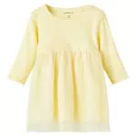 NAME IT Baby-Mädchen NBFHINNY LS Dress Kleid, Doppelte Sahne