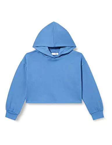 NAME IT Girl's NKFVANITA LS Short Boxy Sweat WH BRU R Sweatshirt