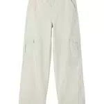 name it Girl's NLFHILSE HW Wide Cargo Pant Hose, Oatmeal