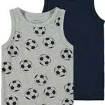 NAME IT Jungen Nmmtank Top 2p Mel Football Noos Unterhemd