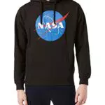 Nasa Herren Circle Logo Kapuzenpullover, Schwarz, X-Large