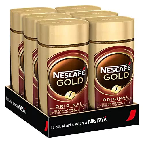 NESCAFÉ GOLD Original, löslicher Bohnenkaffee, Instant-Kaffee aus erlesenen Kaffeebohnen