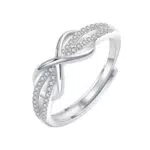 NEVEGE Ringe Silber 925 für Damen Verstellbarer Ringe Frauen Silber Daumenring Minimalistisch Damen Ringe Silber 925 Liebesknoten Ringe Jubiläum Promise Ringe Silber Ringe für Frauen