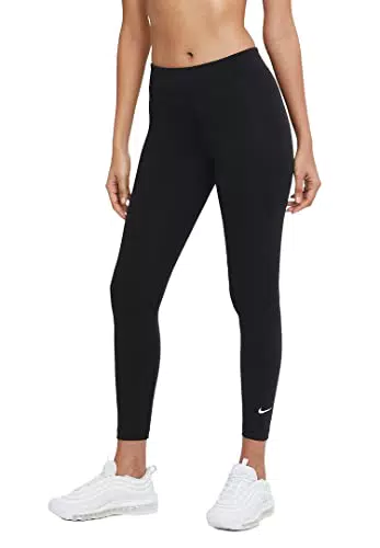 Nike Damen W Nsw Essntl Lggng 7/8 Lbr Mr Leggings, Black/White