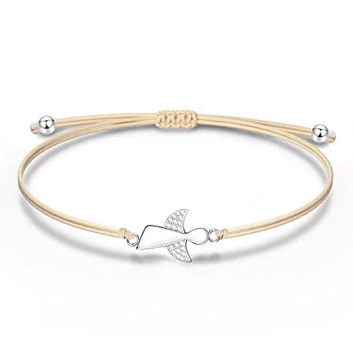 NINAWISH Armband Kommunion Mädchen Firmung Geschenke Mädchen Konfirmation Erstkommunion Geschenk Engel Schutzengel Geburtstag Konfirmationsgeschenk Frauen Silber Jugendweihe Taufe Weihnachten