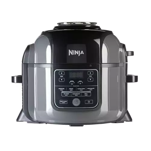 Ninja Foodi Multikocher 9-in-1 Multicooker - Druckkochtopf, Heißluftfritteuse, Slowcooker, Grillen - Gebürsteter Stahl & Schwarz