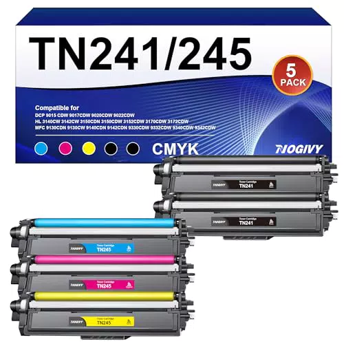 NOGIVY TN241 TN245 Toner Kompatibel für Brother TN-241 TN-245 TN242 TN246 für Brother MFC-9332CDW MFC-9142CDN DCP-9020CDW DCP-9017CDW HL-3152CDW MFC-9140CDN
