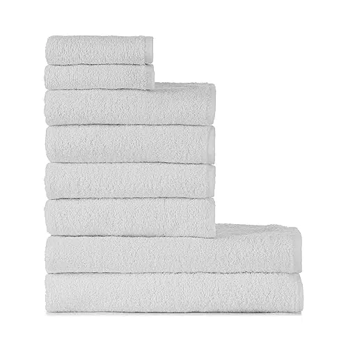 nottoc Handtücher Set Weiß - Baumwolle, 2 x Badetuch 70x135