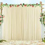 NSSONBEN 2PCS Champagner Tüll Hintergrund Vorhängig für Hochzeiten