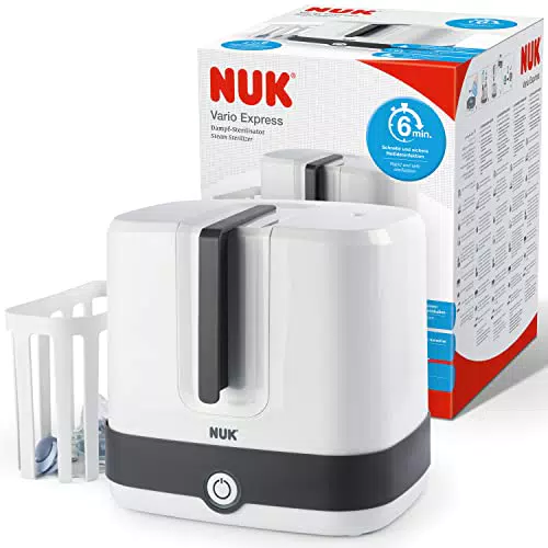 NUK Vario Express Flaschensterilisator mit Wasserdampfbasis und automatischer Abschaltung