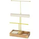 Schmuckständer 2 in 1 mit Schublade & Tablett aus Samt - Aufbewahrung für Ketten, Ringe, Armbänder, Ohrringe