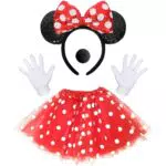 NVTRSD Maus Mouse Kostüm, Rot Tutu mit weiß Gepunktet