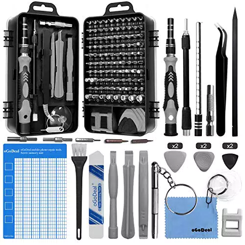 oGoDeal 127 in 1 Mini Feinmechaniker Schraubendreher Werkzeug Set und öffnungswerkzeug für iPhone