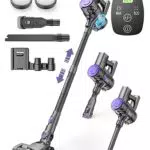 OLAYMEY Akku Staubsauger V800 - Kabelloser Staubsauger mit 25000Pa Saugkraft und Anti-Tangle-Bodenbürste
